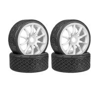 MIGHTY SCAPERS 4pcs 1/7 Scale RC Tire Wheel Set avec 17mm Hex - 107mm & 100mm Tailles pour Crawler Upgrade Replacement(100mm White)