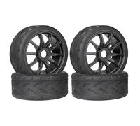 MIGHTY SCAPERS 4pcs 1/7 Scale RC Tire Wheel Set avec 17mm Hex - 107mm & 100mm Tailles pour Crawler Upgrade Replacement(100mm Black)