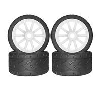 MIGHTY SCAPERS 4pcs 1/7 Scale RC Tire Wheel Set avec 17mm Hex - 107mm & 100mm Tailles pour Crawler Upgrade Replacement(107mm White)