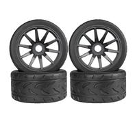 MIGHTY SCAPERS 4pcs 1/7 Scale RC Tire Wheel Set avec 17mm Hex - 107mm & 100mm Tailles pour Crawler Upgrade Replacement(107mm Black)