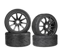 MIGHTY SCAPERS 4pcs 1/7 Scale RC Tire Wheel Set avec 17mm Hex - 107mm & 100mm Tailles pour Crawler Upgrade Replacement(107mm 100mm Black)
