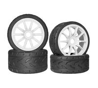 MIGHTY SCAPERS 4pcs 1/7 Scale RC Tire Wheel Set avec 17mm Hex - 107mm & 100mm Tailles pour Crawler Upgrade Replacement(107mm 100mm White)