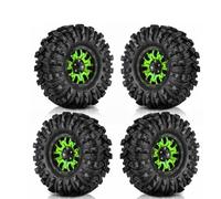 MIGHTY SCAPERS 4pcs 1.9 Beadlock Wheels and Tires Set Compatible avec 1/10 RC Crawler Cars Like, Pro, UTB18,(4pcs Green)