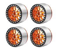 MIGHTY SCAPERS 4PCS 2.2" Metal Beadlock 12-Spokes Wheel Rims Compatible avec RC Crawler Cars Like, TRX6, 90046, RR10, Wraith(Yellow)