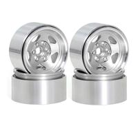 MIGHTY SCAPERS 4pcs 2.2 Pouces Aluminum Beadlock Wheel Rims Compatible avec 1:10 Scale RC Crawlers Like, II,(4pcs Silvery)