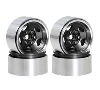 MIGHTY SCAPERS 4pcs 2.2 Pouces Aluminum Beadlock Wheel Rims Compatible avec 1:10 Scale RC Crawlers Like, II,(4pcs Black)