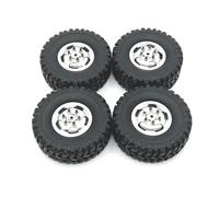 MIGHTY SCAPERS 4pcs 67mm Metal Wheel Rim Rubber Tire Upgrade Parts Compatible avec C14 C24 C34 C44 C54 B14 B24 MN MN99S MN78 MN82 RC Modèles de Voiture(Silver)