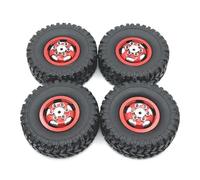MIGHTY SCAPERS 4pcs 67mm Metal Wheel Rim Rubber Tire Upgrade Parts Compatible avec C14 C24 C34 C44 C54 B14 B24 MN MN99S MN78 MN82 RC Modèles de Voiture(Red)