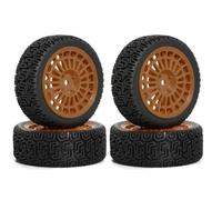 MIGHTY SCAPERS 4PCS 68mm Rubber Rally Tires pour 1/10 Scale RC Cars - 26mm Wide Off-Road Replacement Tire Set avec 12mm Hex(Brown)