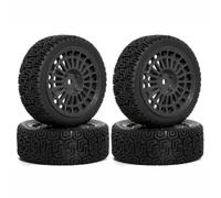 MIGHTY SCAPERS 4PCS 68mm Rubber Rally Tires pour 1/10 Scale RC Cars - 26mm Wide Off-Road Replacement Tire Set avec 12mm Hex(Black)