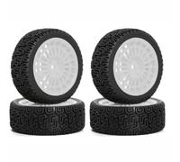 MIGHTY SCAPERS 4PCS 68mm Rubber Rally Tires pour 1/10 Scale RC Cars - 26mm Wide Off-Road Replacement Tire Set avec 12mm Hex(White)