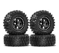 MIGHTY SCAPERS 4Pcs 95mm Metal 1.9" Deep Dish Beadlock Wheel & Tire Set Compatible avec 1/10 RC Crawler Cars Incluant, II III, et MST Modèles(B)