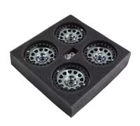 MIGHTY SCAPERS 4Pcs CNC Aluminum 2.2 Pouces Rims de Rouleau Beadlock Compatible avec 1/10 Scale RC Crawler Cars Incluant, Gen8, VS4-10 et Modèles Similaires(Titanium Color)