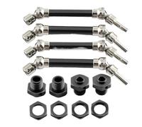 MIGHTY SCAPERS 4pcs Metal Front et Rear Drive Shaft avec Wheel Hex Compatible avec 1/8 4x4 3s Blx et 1/8 550 Mega 4x4 RC Cars(Black)