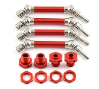 MIGHTY SCAPERS 4pcs Metal Front et Rear Drive Shaft avec Wheel Hex Compatible avec 1/8 4x4 3s Blx et 1/8 550 Mega 4x4 RC Cars(Red)