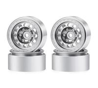 MIGHTY SCAPERS 4Pcs Rims de Rouleau métallique Beadlock Compatible avec -4M 1/18 Scale RC Crawler Modèles Incluant Bronco, K10, F150(Silver)