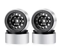 MIGHTY SCAPERS 4Pcs Rims de Rouleau métallique Beadlock Compatible avec -4M 1/18 Scale RC Crawler Modèles Incluant Bronco, K10, F150(Black)