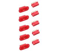 MIGHTY SCAPERS 5 Paires 8-Pin MPX Plug Connecteurs Servo mâles et Femelles avec Shells Rouge et Noir Compatible avec RC UAV Model Car Airplane et Cables(5pairs Red)