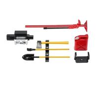 MIGHTY SCAPERS 6pcs 1/10 Scale RC Crawler Garage Accessoires Set avec Jack Winch Shovel Jerry Can Axe Compatible avec CC01