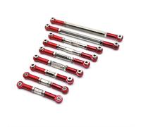 MIGHTY SCAPERS 9-Piece Metal Steering Rod Set Compatible avec 1/12 12429 RC Car, Upgrade Pull Rods pour Remote Control Car Accessories(Red)