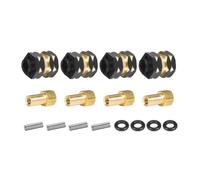 MIGHTY SCAPERS Brass Hub Extenders 7mm Hex 1.0 Wheel Rim Adapters avec Nuts Compatible avec 1/24 Scale RC Crawler Modèles SCX24 C10 Bronco AX24(Black)