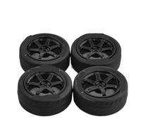 MIGHTY SCAPERS Grip Hot Melt Tire Wheel 68x27mm Compatible avec 1/10 RC Racing Cars Inclut TT01 TT02 XV01 PTG-2 Modèles(Black)
