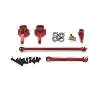 MIGHTY SCAPERS Lien de Conduite métallique Rod Pull Rod Servo Arm Coupe de Conduite Compatible avec MN MN99S MN78 MN82 1/12 RC Car Upgrade Parts(Red)
