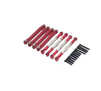 MIGHTY SCAPERS Metal Ball Head Pull Rod Tie Rod Set pour 1/10 RC Crawler Compatible avec D91 D96 MN98 99S V1(Red)