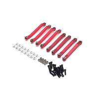 MIGHTY SCAPERS Metal Chassis Fixed Link Suspension Tie Rod Kit Compatible avec MN 1/12 D91 D96 MN98 99S RC Car Upgrade Parts(Red)