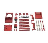 MIGHTY SCAPERS Metal Chassis Link Rod Pull Rod Mount Oil Shock Absorber Drive Shaft Beam Kit Compatible avec MN168 MN78 1/12 Scale RC Cars pour la Mise à Jour et Les pièces de Remplacement(Red)
