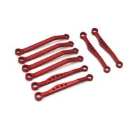 MIGHTY SCAPERS Metal Chassis Link Rod Pull Rod Set pour 1/16 Scale RC Car - Remplacement des pièces de Liens de Direction en Rouge Argent Noir(Red)