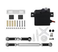 MIGHTY SCAPERS Metal Gear Servo et Steering Link Rod Mount Set Compatible avec C14 C24 MN MN99S RC Cars et Modèles Similaires 1/16 Scale(MN Black)