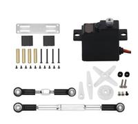 MIGHTY SCAPERS Metal Gear Servo et Steering Link Rod Mount Set Compatible avec C14 C24 MN MN99S RC Cars et Modèles Similaires 1/16 Scale(Black)