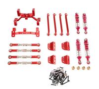 MIGHTY SCAPERS Metal Rod Shock Absorber Set pour 1/12 Scale RC Car - Compatible avec Les modèles MN99sV2MN98V 2 - Red Silver Black Options(Red)