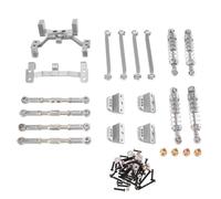 MIGHTY SCAPERS Metal Rod Shock Absorber Set pour 1/12 Scale RC Car - Compatible avec Les modèles MN99sV2MN98V 2 - Red Silver Black Options(Silver)