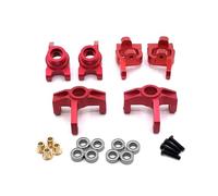 MIGHTY SCAPERS Metal Steering Cup, C Seat, Rear Wheel Cup Compatible avec Racing 1/14 & 144010, 144001, 144002, 124016, 124017, 124018, 124019 RC Cars(Red)