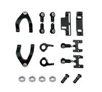 MIGHTY SCAPERS Metal Steering Cup et Swing Arm Set pour 1/16 D12 D42 RC Car - Front Suspension Upgrade Parts de Remplacement(Black)