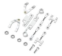 MIGHTY SCAPERS Metal Steering Knuckle Set pour 1/10 Scale RC Car - Incluent Les Armes supérieures et Bas Tie Rods & Bloc de Conduite Compatible avec D12 D22 D32 D42(Couleur: Silver)