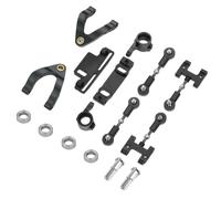 MIGHTY SCAPERS Metal Steering Knuckle Set pour 1/10 Scale RC Car - Incluent Les Armes supérieures et Bas Tie Rods & Bloc de Conduite Compatible avec D12 D22 D32 D42(Couleur: Black)