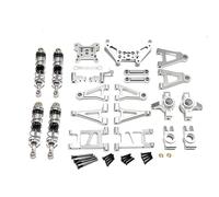 MIGHTY SCAPERS Metal Swing Arm Front Suspension Arms Steering Cup Steering Block Upgrade Set Compatible avec 1/14 14301 14302 14303 RC Cars(Silver)