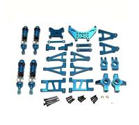 MIGHTY SCAPERS Metal Swing Arm Front Suspension Arms Steering Cup Steering Block Upgrade Set Compatible avec 1/14 14301 14302 14303 RC Cars(Blue)