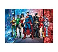 MIGHTYPRINT DC Comics - Justice League - Photo d'équipe - Art mural unique - 43,2 x 61 cm - Non fabriqué en papier - Parfait pour offrir et collectionner