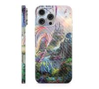 MightySkins Coque de téléphone en fibre de carbone compatible avec Apple iPhone 16 Pro Max - Dragon Paradise - Coque de protection en vinyle 3M de qualité supérieure - Facile à appliquer | Fabriquée