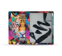 Mightyskins en fibre de carbone compatible avec Amazon Kindle Scribe (2022) Full Wrap - Neon Tiger | Finition de fibre de carbone textur e protec