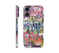 MightySkins Skin de téléphone à paillettes brillantes compatible avec Apple iPhone 16 - Graffiti funky - Coque de protection en vinyle 3M de qualité supérieure - Facile à appliquer | Fabriqué aux