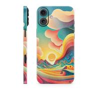 MightySkins Skin de téléphone à paillettes brillantes compatible avec Apple iPhone 16 Plus - Coucher de soleil surréaliste - Coque de protection en vinyle 3M de qualité supérieure - Facile à appliquer