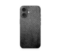MightySkins Skin de téléphone en fibre de carbone compatible avec Apple iPhone 16 - Cuir noir - Film de protection en vinyle 3M de qualité supérieure - Facile à appliquer | Fabriqué aux États-Unis