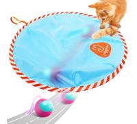 Migipaws Ensemble de jouets interactifs pour chat - Tracker amusant, balle de chasse lumineuse avec pochette MystiChaser, queue duveteuse, petite souris, jouets pour chats d'intérieur ennuyés (rose)