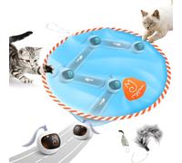 Migipaws Jouet Balle Interactive pour Chat, Traqueur Amusant, Balle de Poursuite Lumineuse avec Pochette MystiChaser, Queue Duveteuse, Une Petite Souris