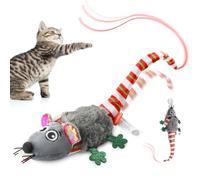 Migipaws Jouet électrique pour Chat, Souris électrique, Jouet avec Queue remuante et Herbe à Chat, Rechargeable
